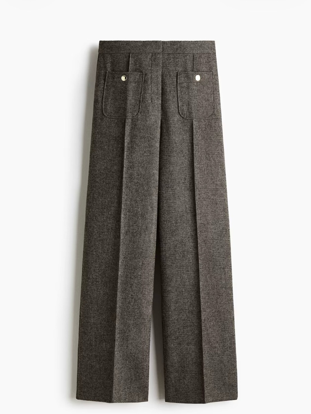 H&M Dark Brown Melange Creased Pants